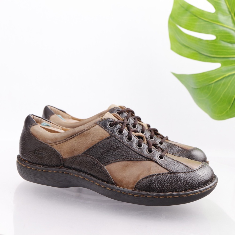 B.o.c Shoes Womens Monica Oxford Size 7.5 Brown Leather Lace Up Sneakers Comfort